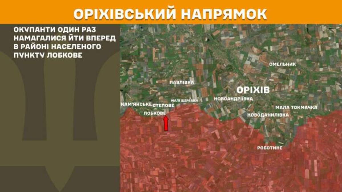 На Оріхівському напрямку окупанти один раз намагалися йти вперед