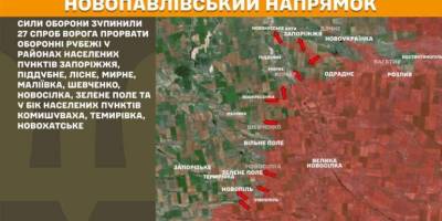 На Новопавлівському напрямку Сили оборони зупинили 27 спроб ворога прорвати оборонні рубежі