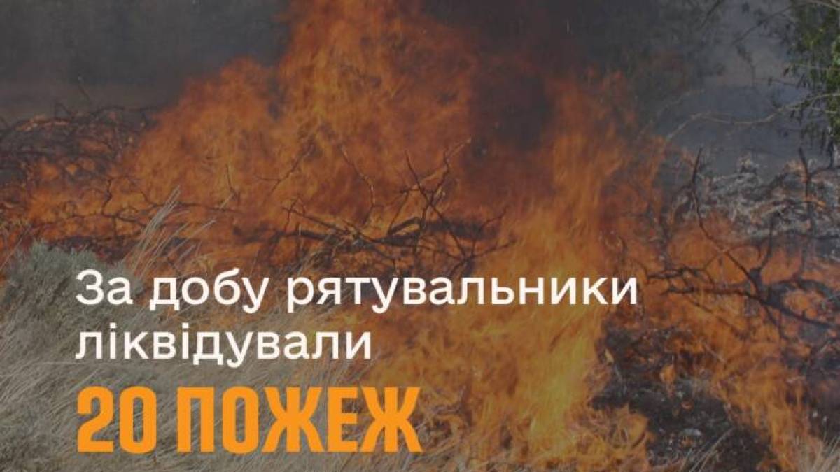 За минулу добу на території області рятувальники ліквідували 20 пожеж в екосистемах