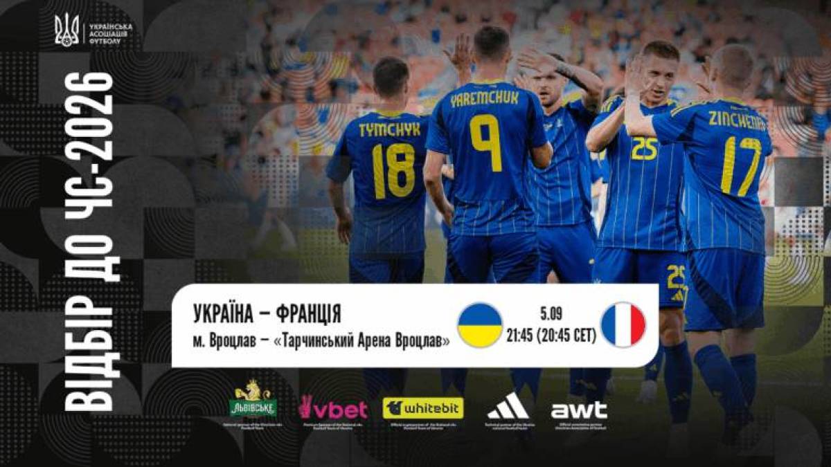 УАФ назвала місце проведення матчу збірної України проти Франції у кваліфікації ЧС-2026
