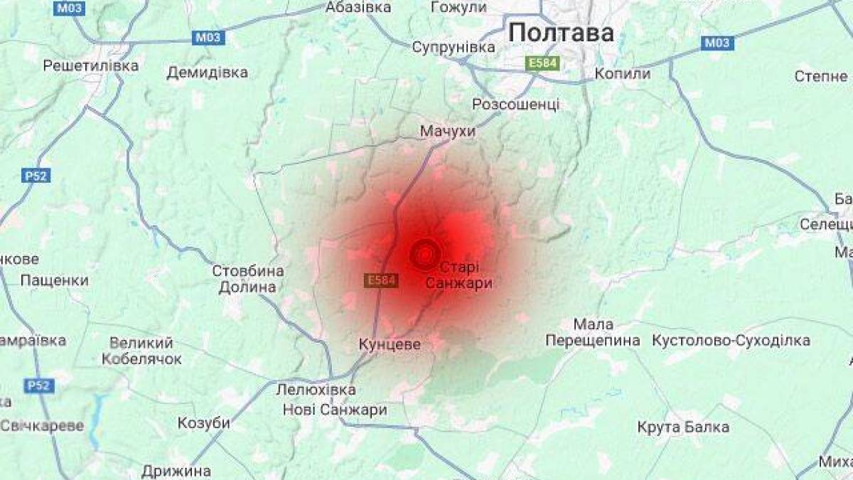 Землетрус магнітудою 2,9 був зафіксований під Полтавою