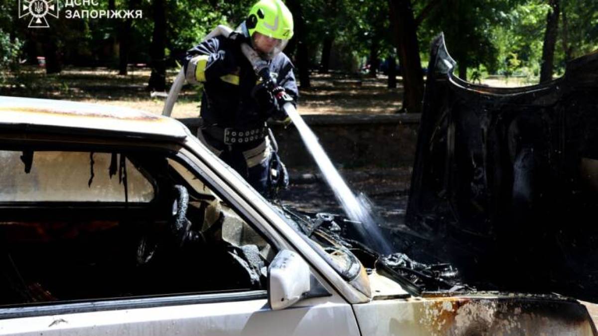 На одній із вулиць Запоріжжя горів автомобіль (фото)