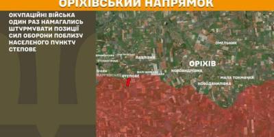 Атаку рф на Оріхівському напрямку поблизу населеного пункту Степове відбили