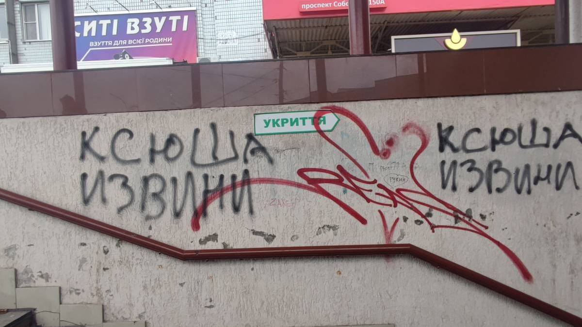 У центрі Запоріжжя вандали розмалювали  підземний перехід  (відео)