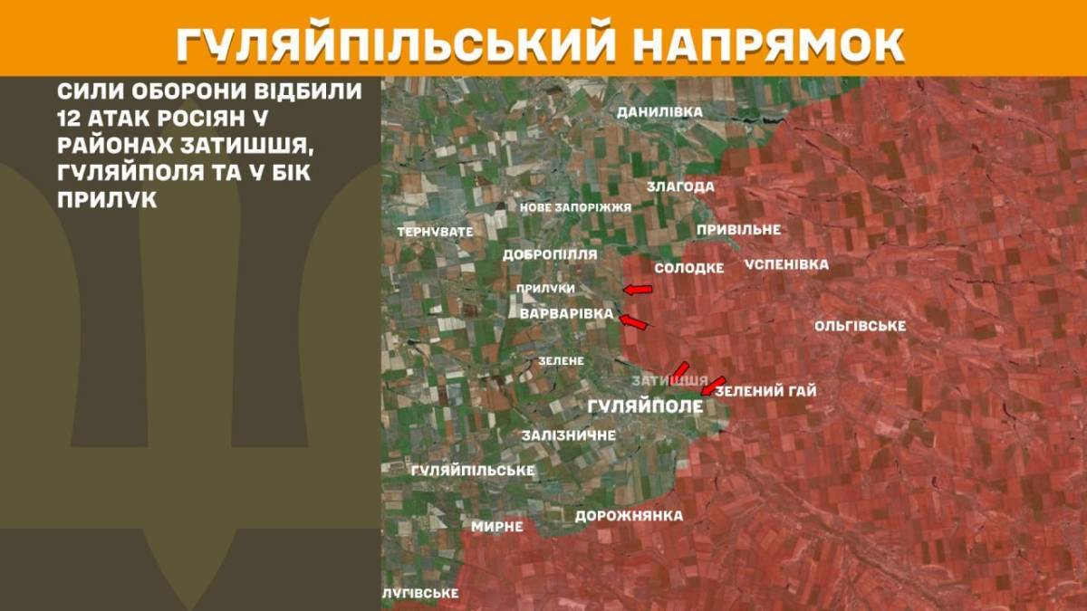 На Гуляйпільському напрямку Сили оборони відбили 12 атак