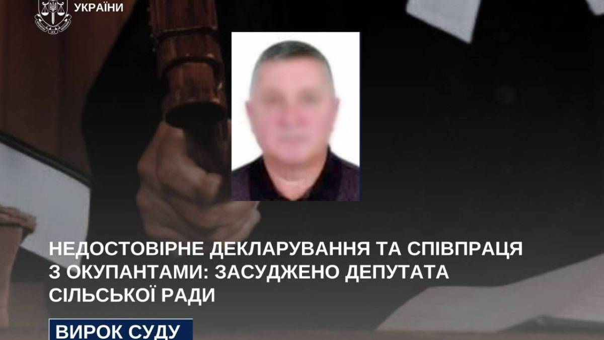 Недостовірне декларування та співпраця з окупантами: засуджено депутата сільської ради