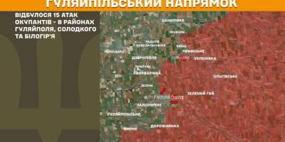 Сили оборони відбили 30 атак на Гуляйпільському та Олександрівському напрямках — Генштаб ЗСУ