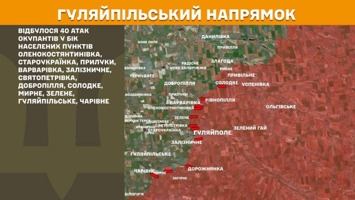 Сили оборони відбили 40 ворожих атак на Гуляйпільському напрямку, — Генштаб
