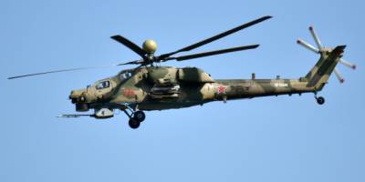 Уражений гелікоптер Мі-28 після атаки українських дронів