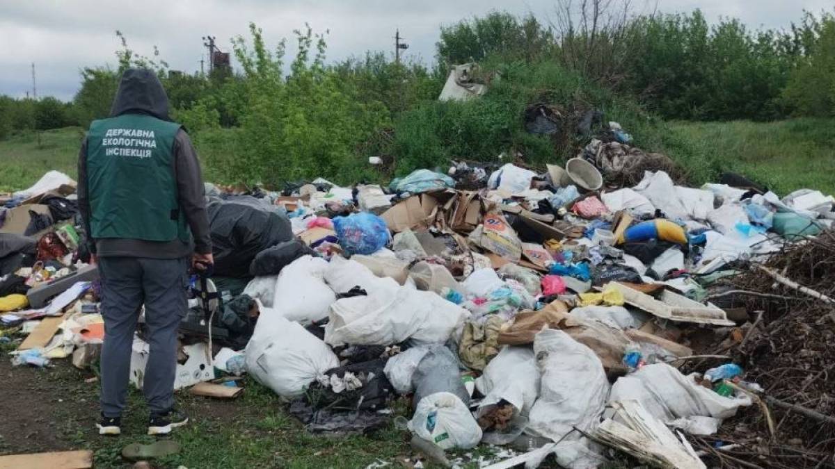 Стихійне сміттєзвалище біля села Соколівка на Запоріжжі